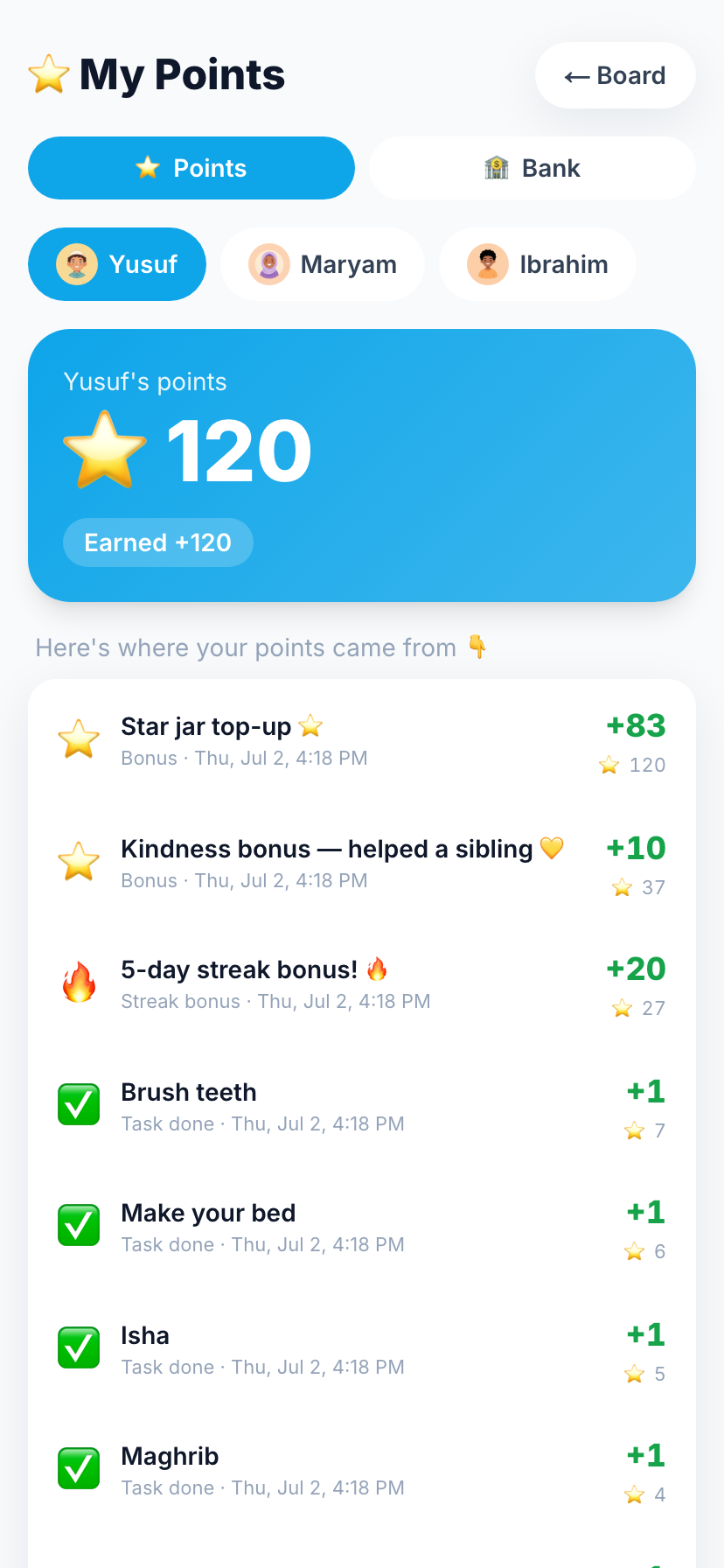 Kid points history on phone